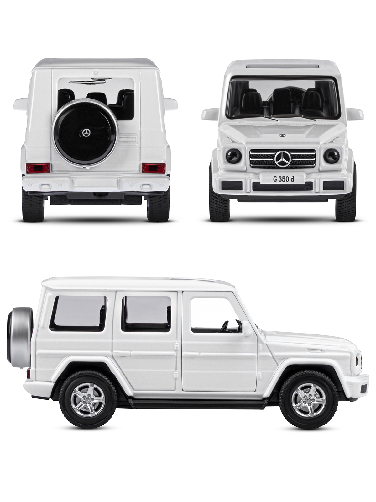 Внедорожник АВТОпанорама Mercedes Benz G350d 1:42 белый JB1200182 - фото 4