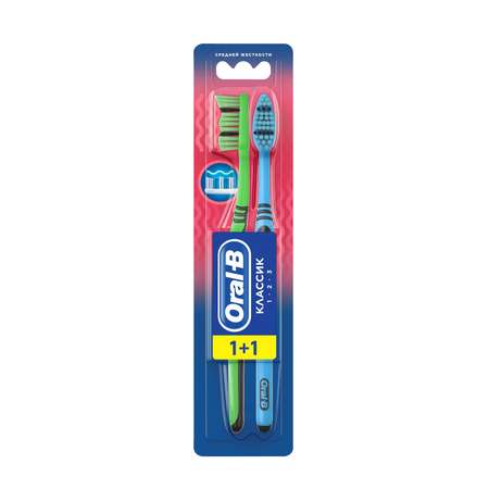 Зубная щетка Oral-B 1 2 3 Классик 40 средняя 2шт
