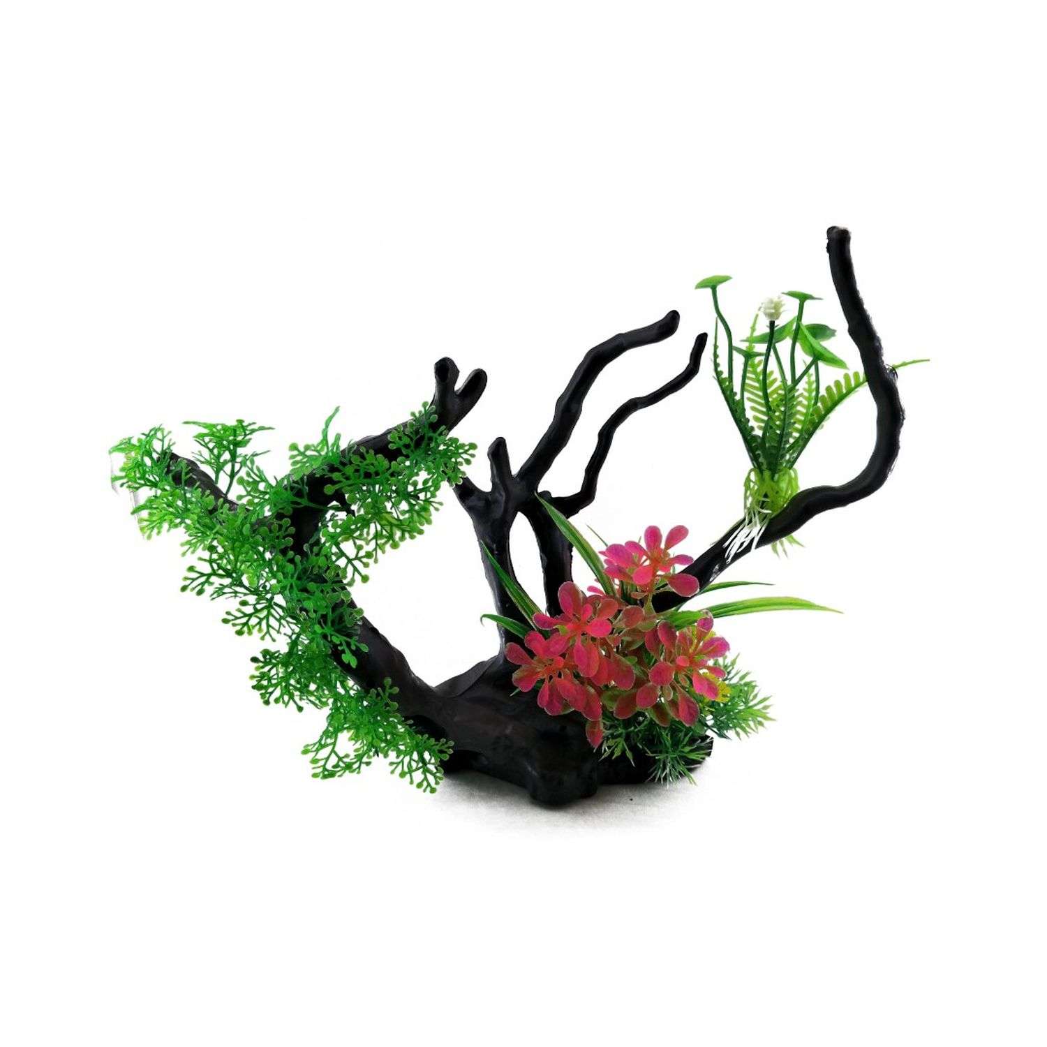 Декор для аквариума Rabizy коряга с растениями 25х18 см - фото 1