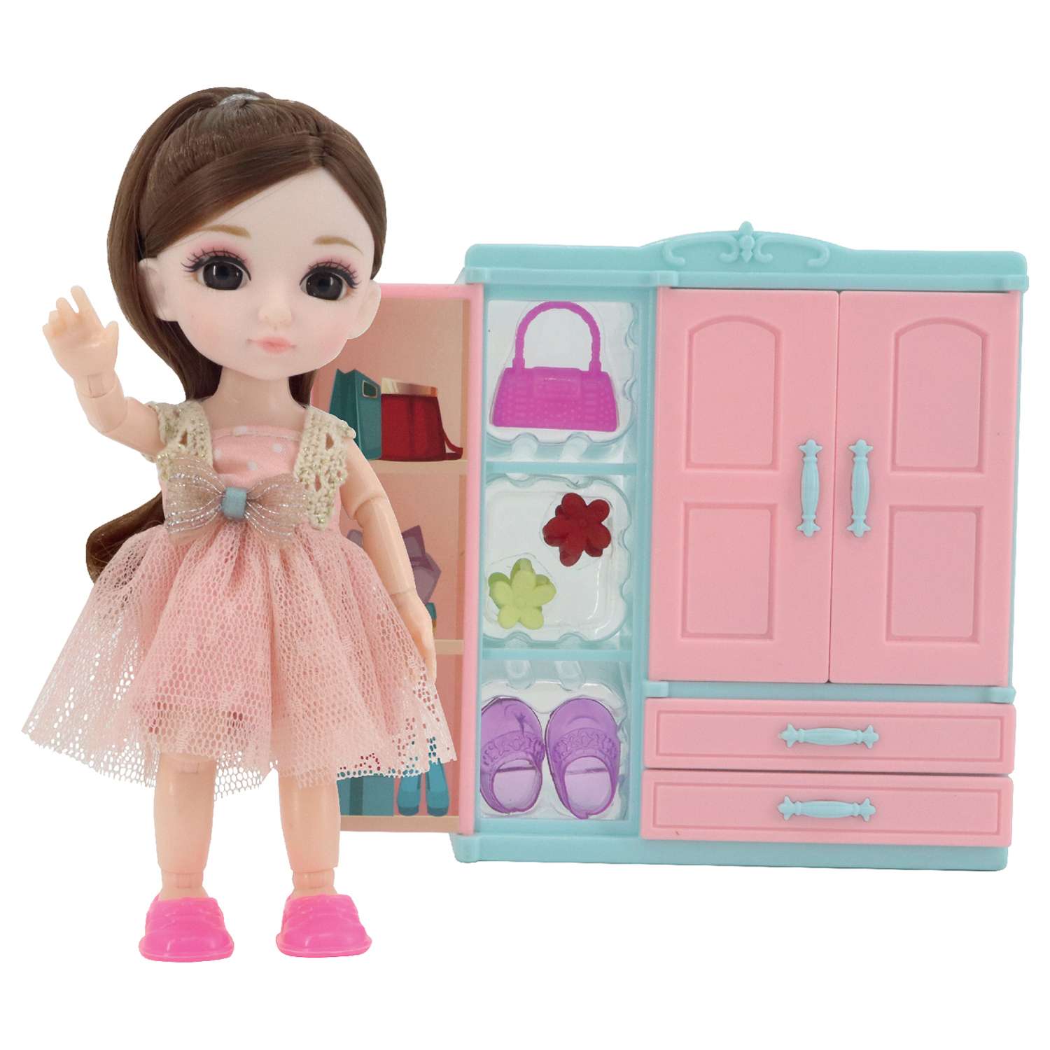 Набор игровой Funky Toys кукла шарнирная Малышка Лили 16 см гардеробная FT72007 FT72007 - фото 1