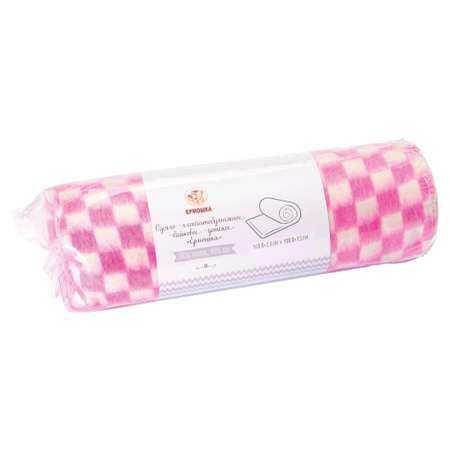 Одеяло Ермошка байковое клетка Белая-Розовая 57-3ЕТ