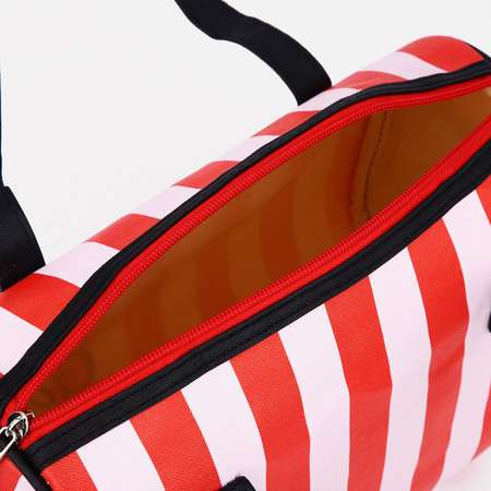 Сумка Sima-Land спортивная на молнии 2 наружных кармана длинный ремень цвет красный/белый