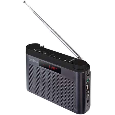 Радиоприемник Perfeo цифровой ТАЙГА FM+ 66-108МГц MP3 встроенный аккумулятор USB серый I70GR