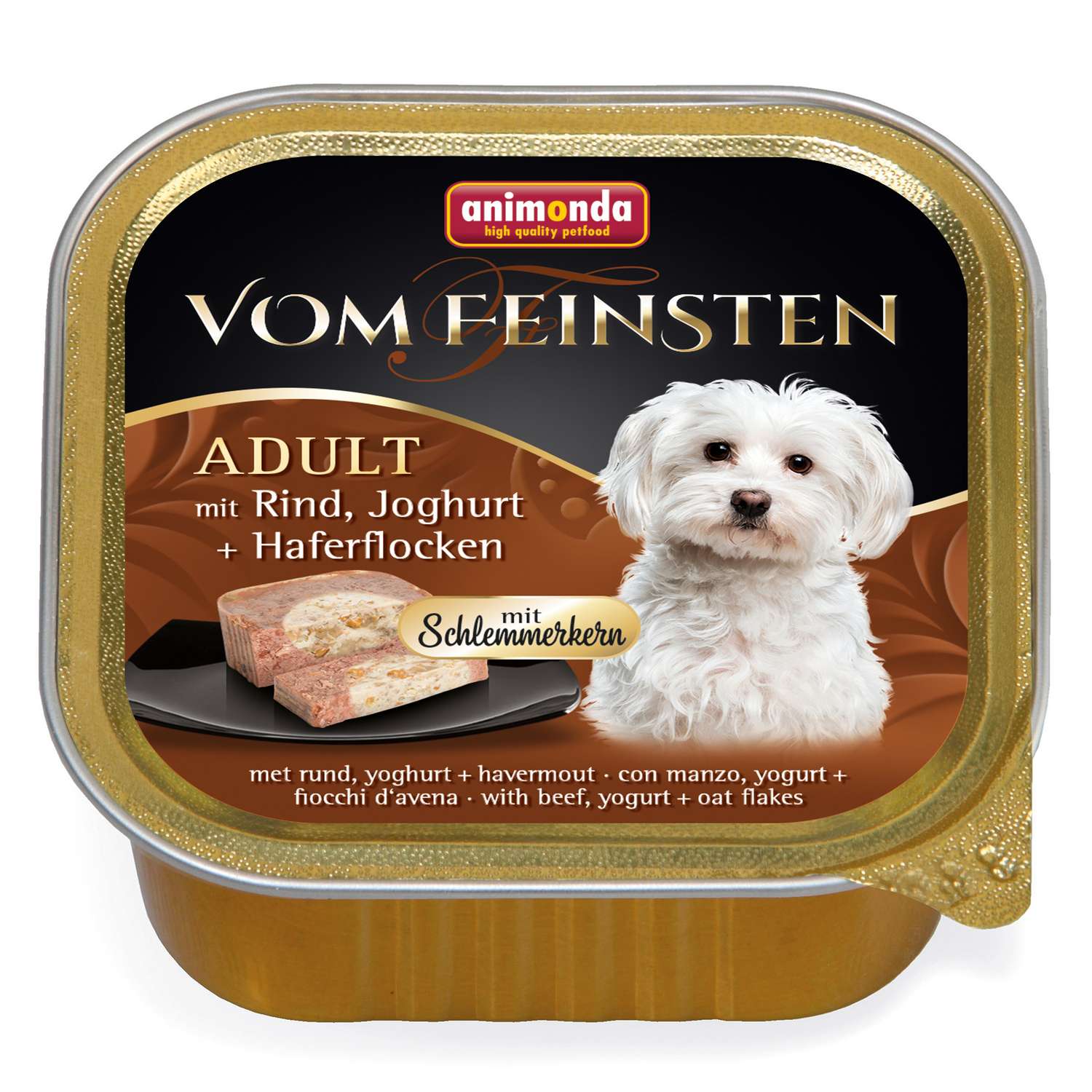 Корм для собак ANIMONDA 150г Vom Feinsten Adult М с говядиной йогуртом и овсяными хлопьями консервированный - фото 1