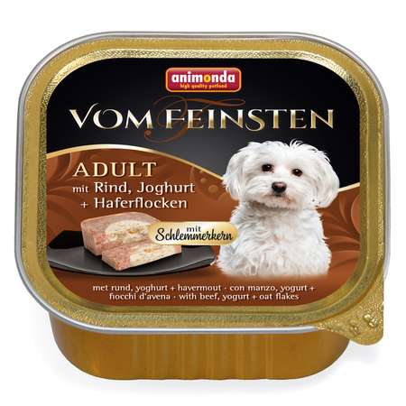 Корм для собак ANIMONDA 150г Vom Feinsten Adult М с говядиной йогуртом и овсяными хлопьями консервированный