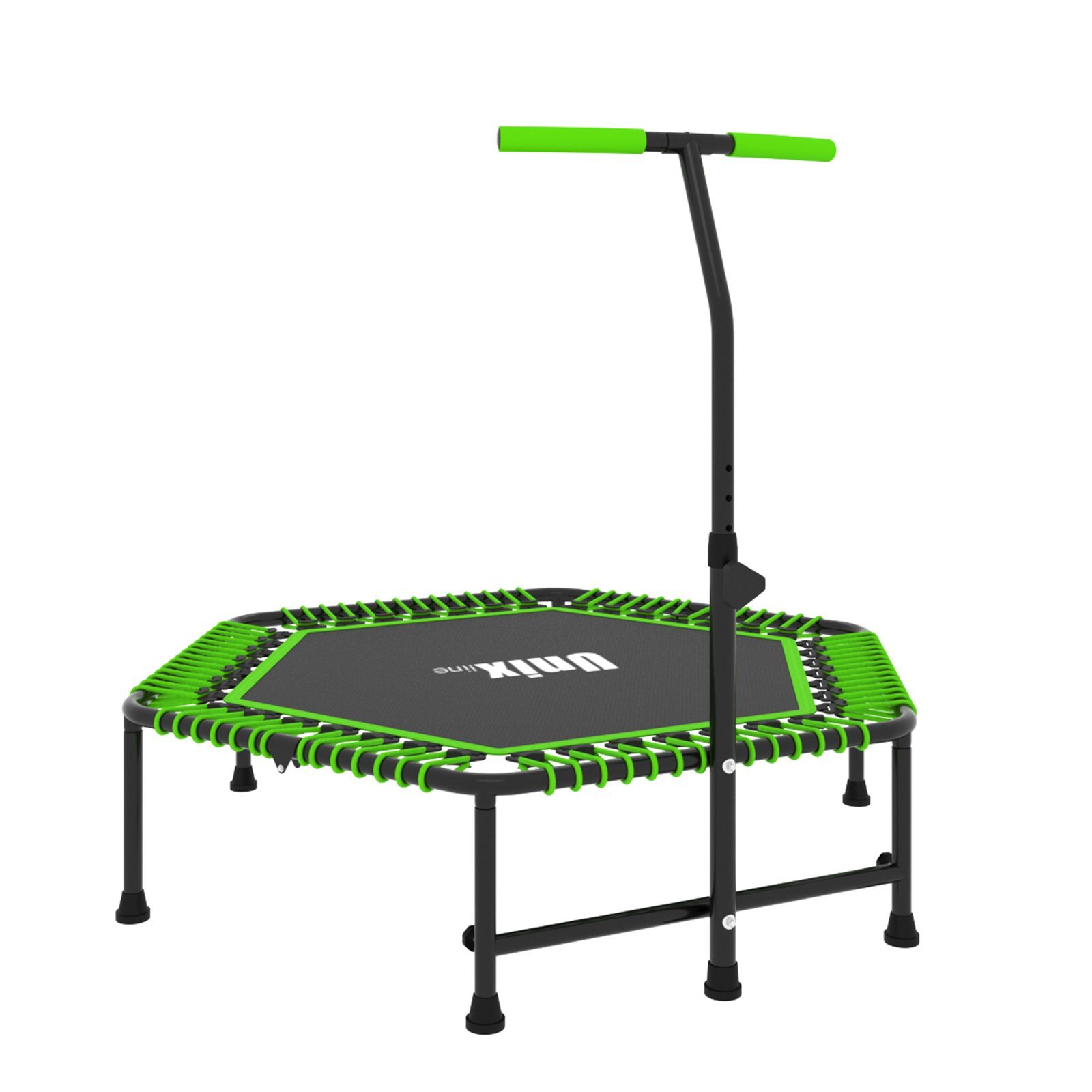 Батут спортивный с ручкой UNIX line Fitness Green диаметр 130 см до 130 кг фитнес батут джампинг батут - фото 5