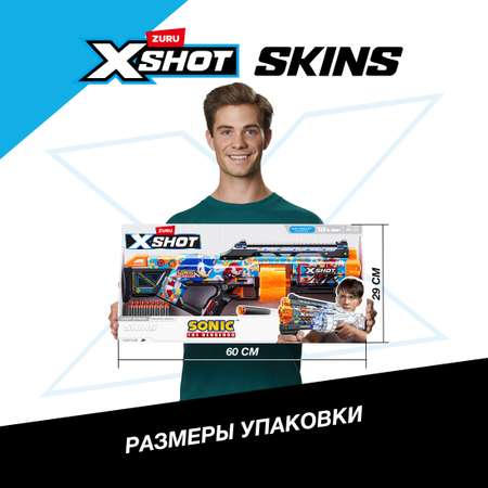 Набор игровой с бластерам Zuru X-Shot Skins Ласт стэнд Sonic с 16 стрелами 36704A