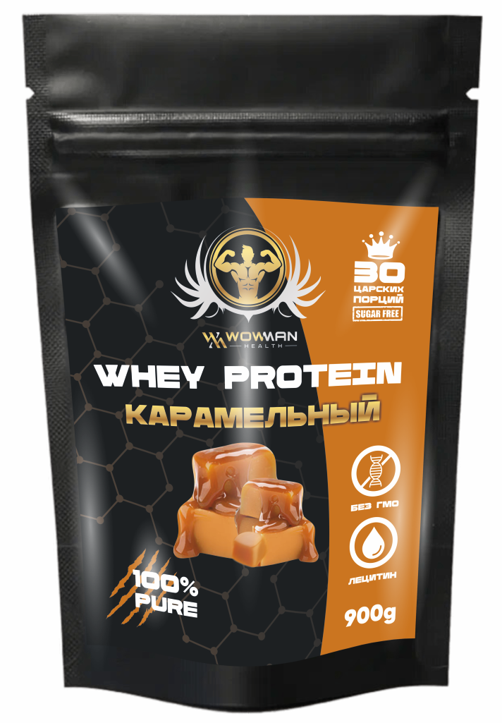 Протеин сывороточный WowMan Whey Protein WMNN1043 900г 30 порций Вкус карамель - фото 1