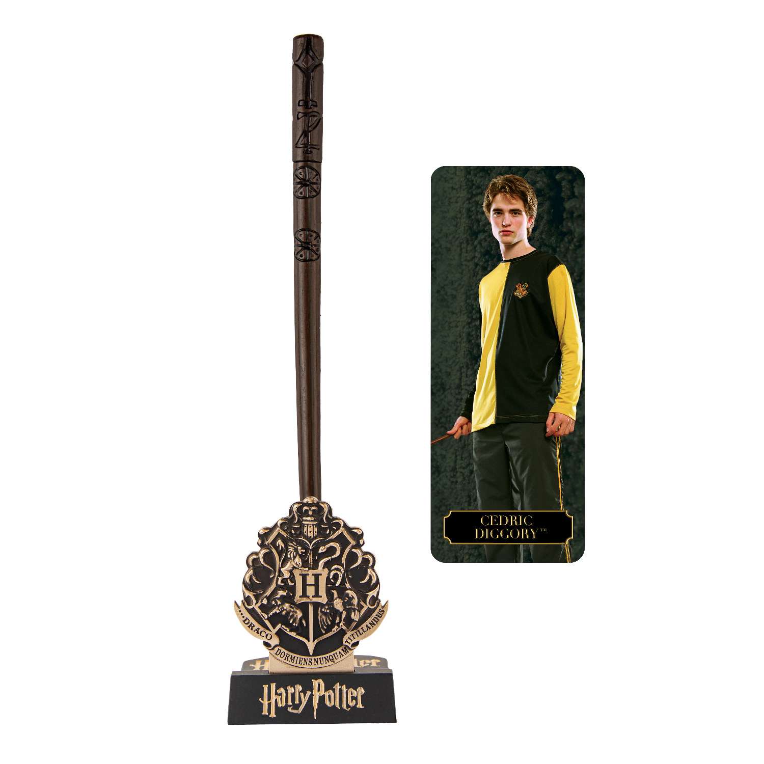 Ручка Harry Potter в виде палочки Седрика Диггори 25 см с подставкой и закладкой - фото 1