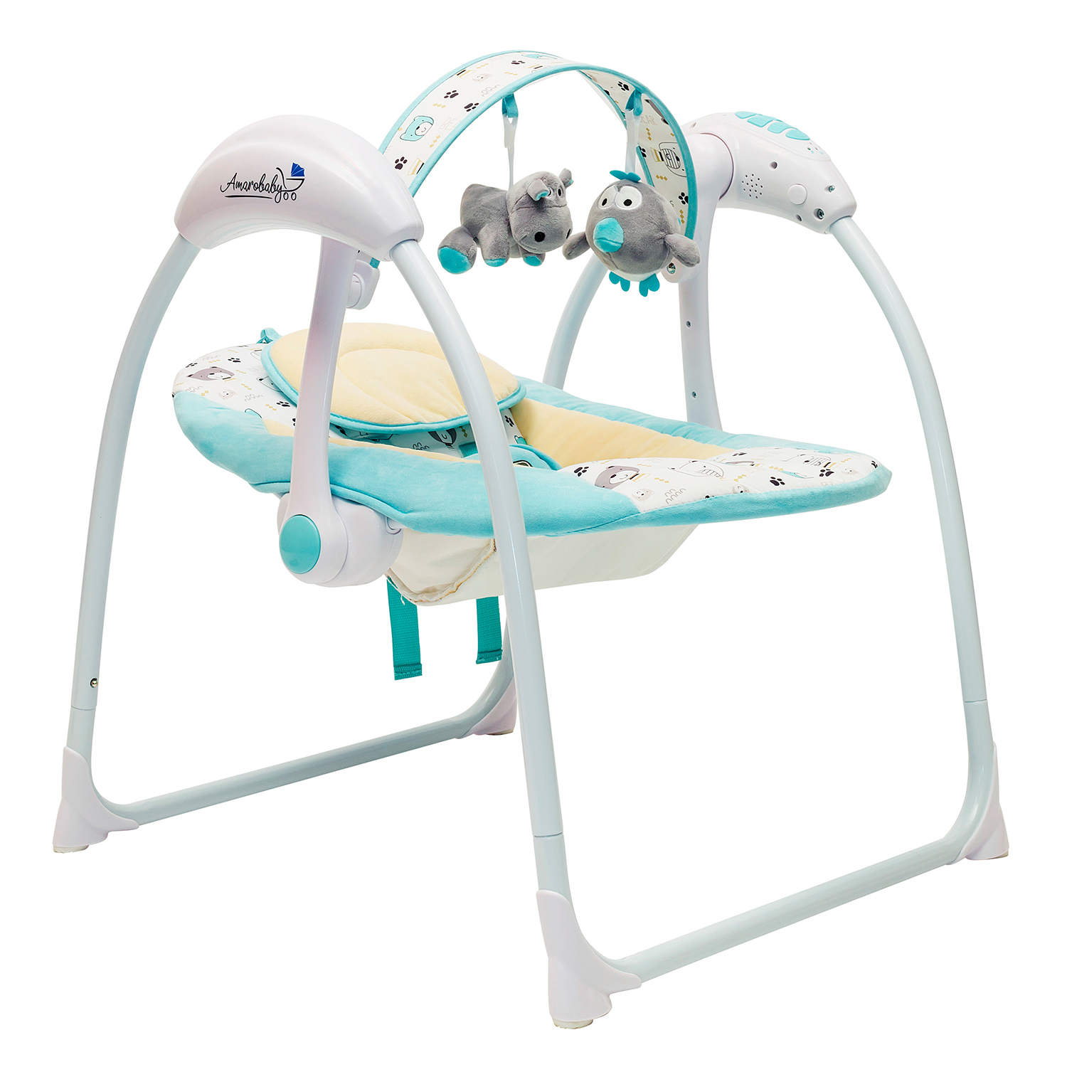 Электрокачели Amarobaby Swinging Baby Бирюзовый - фото 4