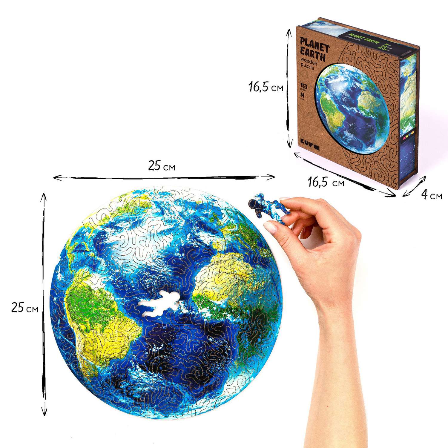 Пазл деревянный Zufa Планета Земля M 153элемента ZDM 005 - фото 5