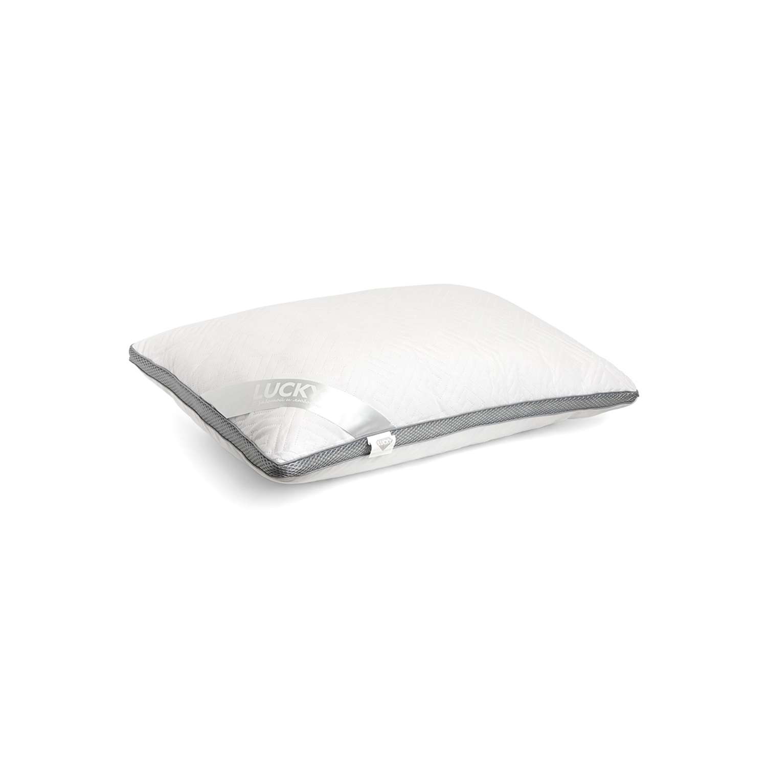Подушка для сна LUCKY 48x70 см искусственный Лебяжий пух белый/серый R000009 - фото 4