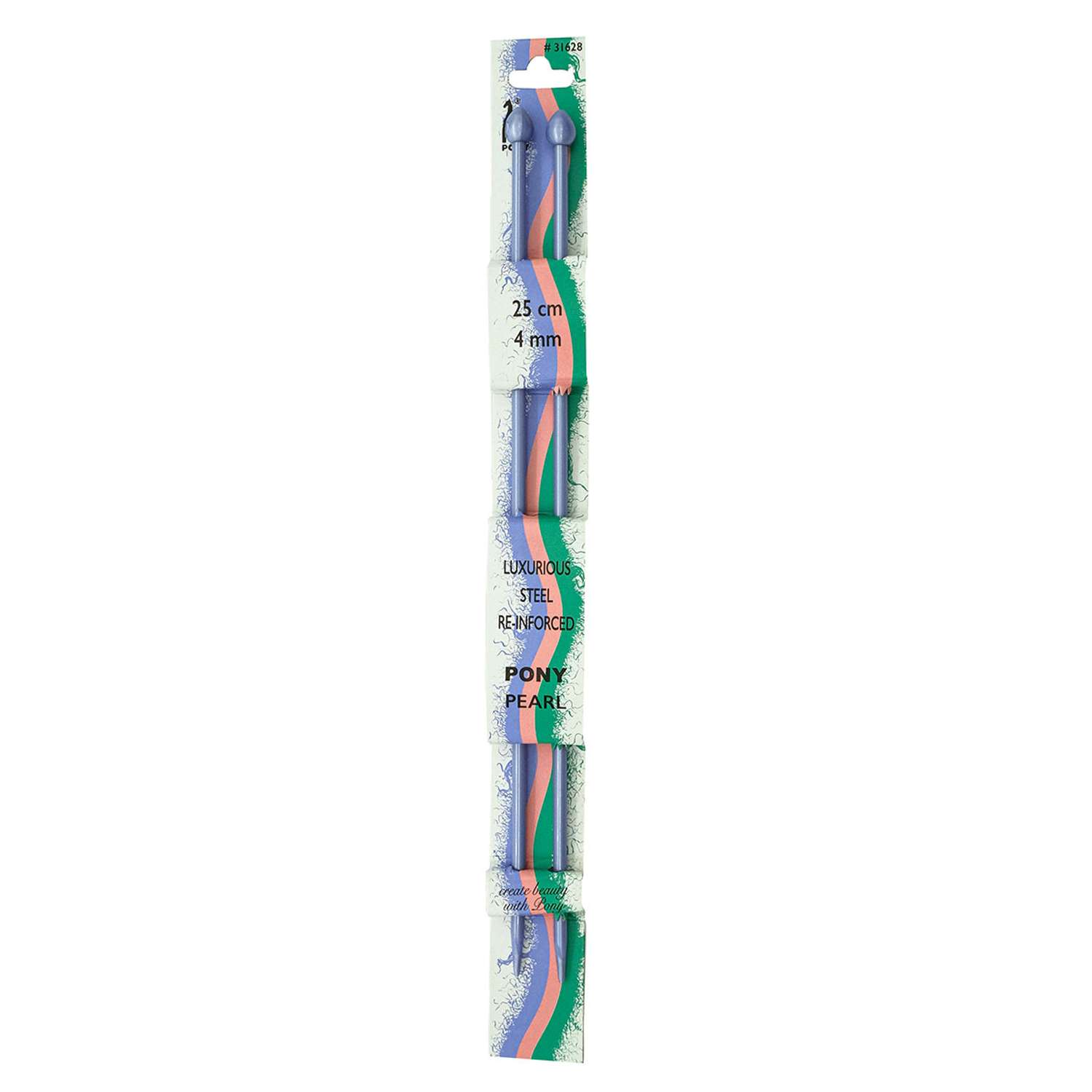 Спицы прямые Pony пластиковые для начинающих PEARL 4 мм 25 см фиолетовые 31628 - фото 4