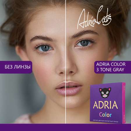 Цветные контактные линзы ADRIA Color 3T 2 линзы R 8.6 Gray без диоптрий