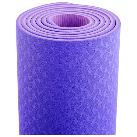 Коврик Sangh Для йоги двухцветный сиреневый фиолетовый