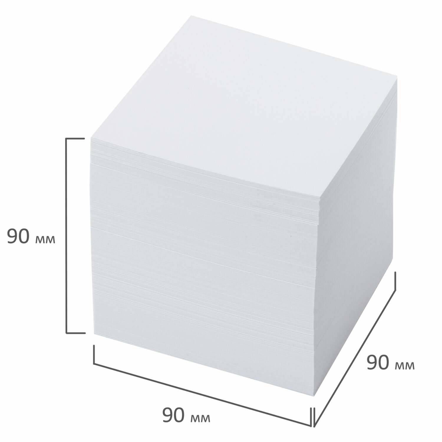 Блок бумажный Brauberg для записей и заметок непроклеенный куб 9х9х9 см белый - фото 6