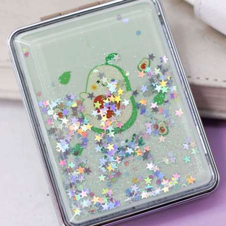 Зеркало карманное iLikeGift Sparkles avocado one с увеличением