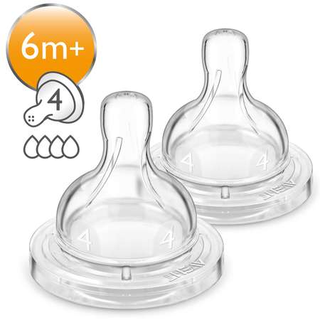 Соска Philips Avent Anti-colic быстрый поток с 6месяцев 2шт SCF634/27