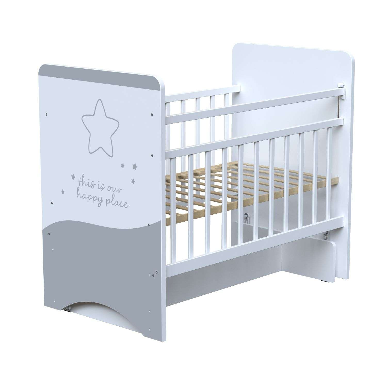 Детская кроватка ВДК прямоугольная, поперечный маятник (белый) - фото 1