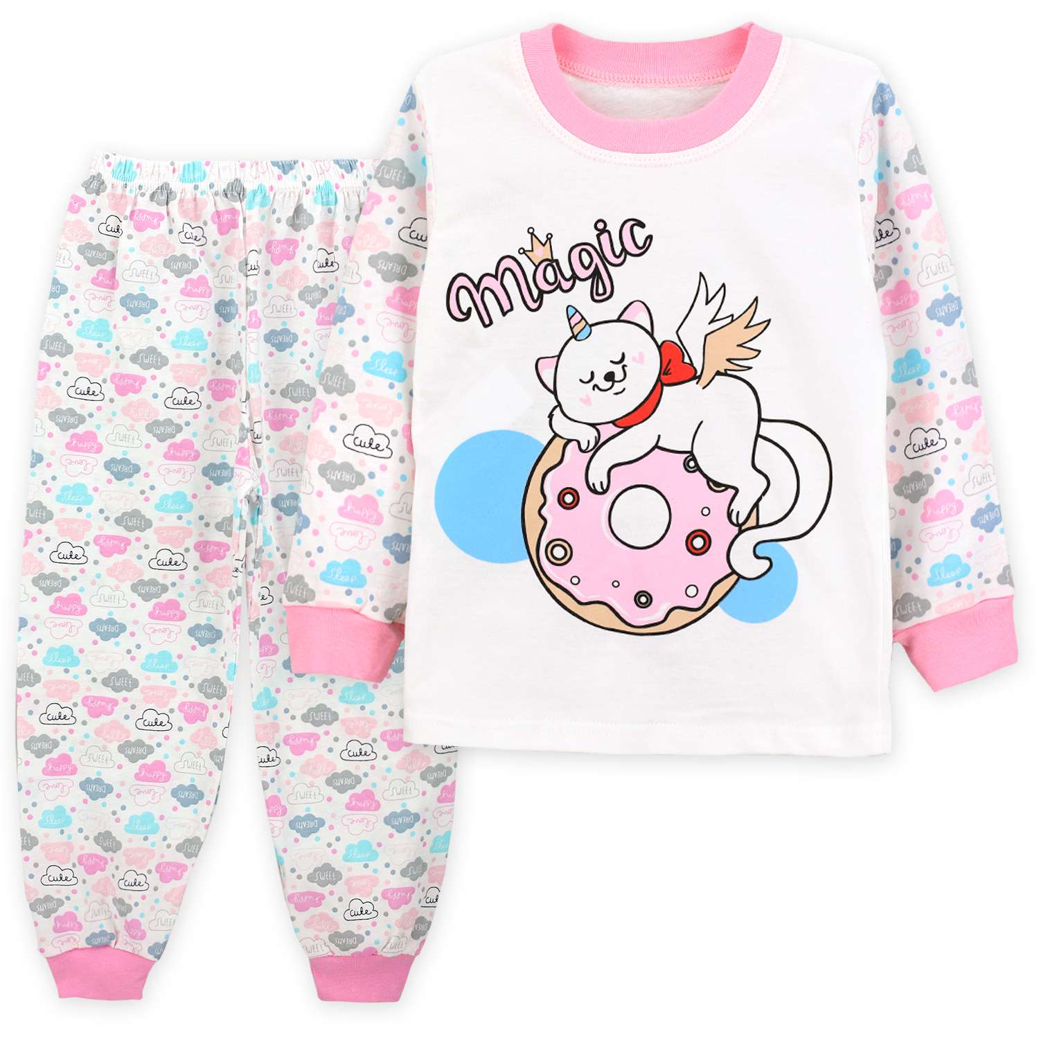 Пижама Babycollection 00-00028312молочный,светло-розовый - фото 1