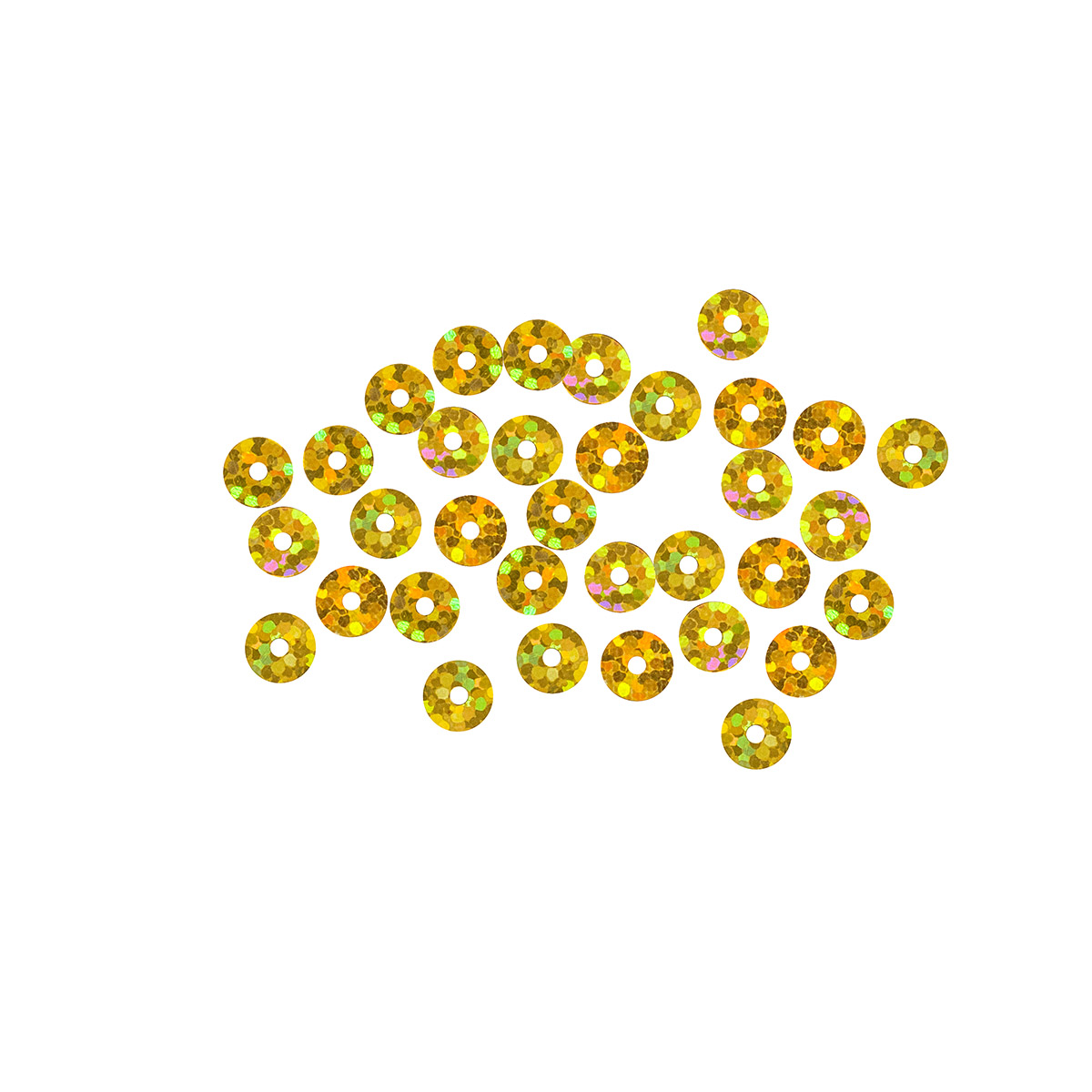 Пайетки Astra Craft плоские декоративные для творчества и рукоделия 6 мм 10 гр золото голограмма - фото 1