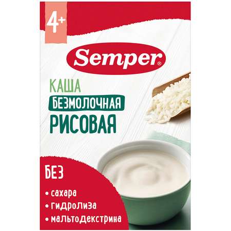 Каша безмолочная Semper рисовая 180г с 4месяцев