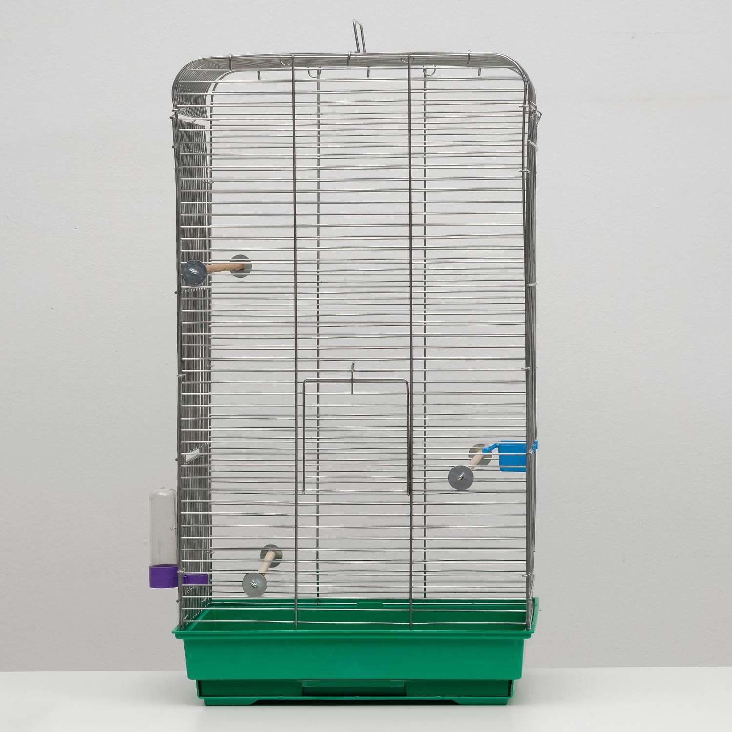 Клетка для птиц Пижон хром укомплектованная 41х30х76 см изумрудная - фото 7