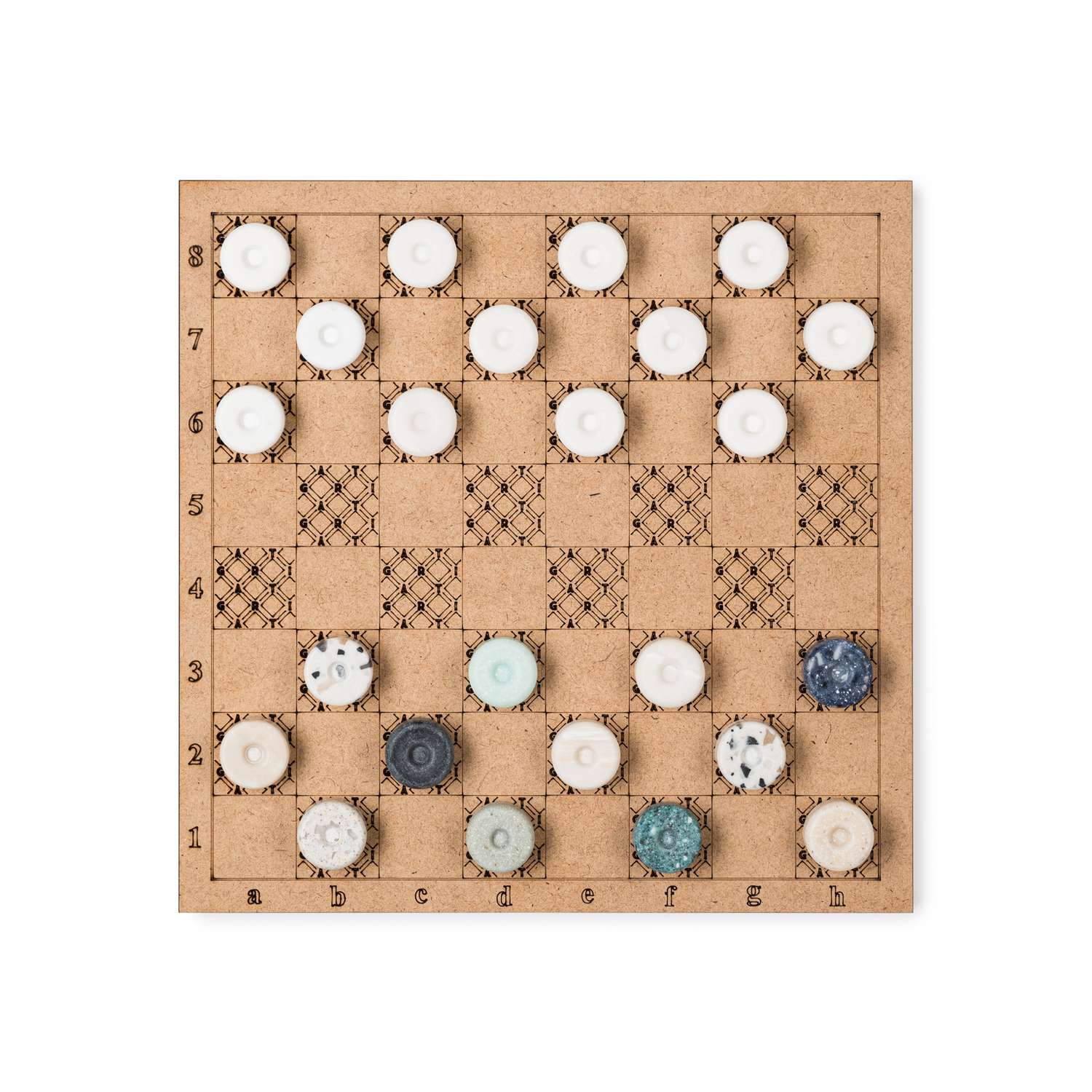 Игра Checkers Random с полем GARTI Логическая настольная игра из искусственного камня - фото 2