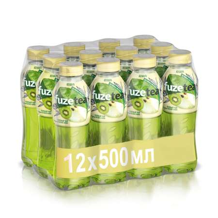 Холодный чай FuzeTea Zero зеленый со вкусом яблоко-киви 12 шт по 0.5л