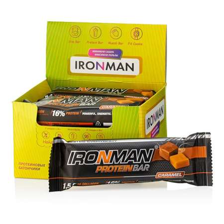 Продукт пищевой IronMan Protein Bar карамель 12*50г