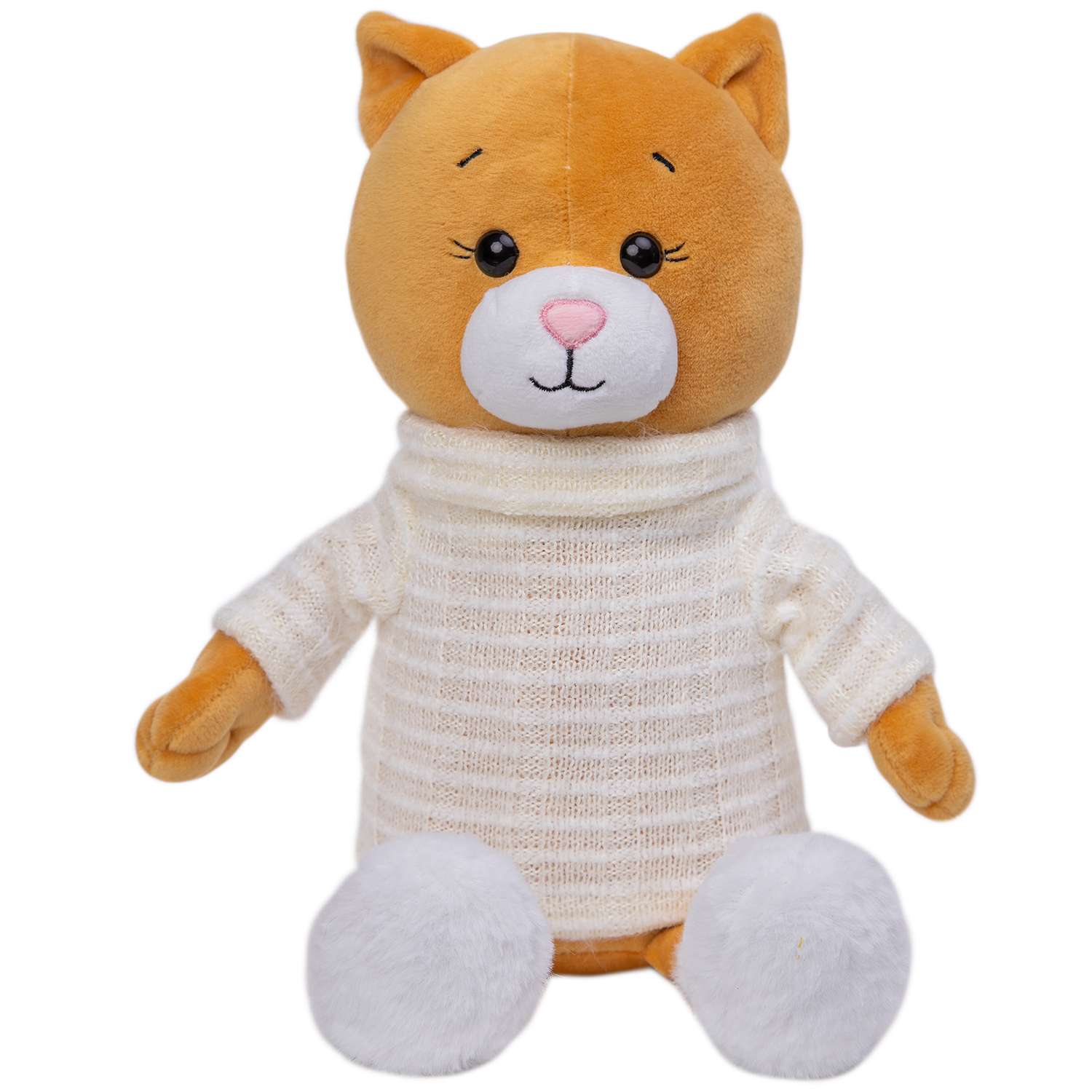Символ года 2023 KULT of toys Плюшевая кошка Марта в валенках и свитере 25 см - фото 1