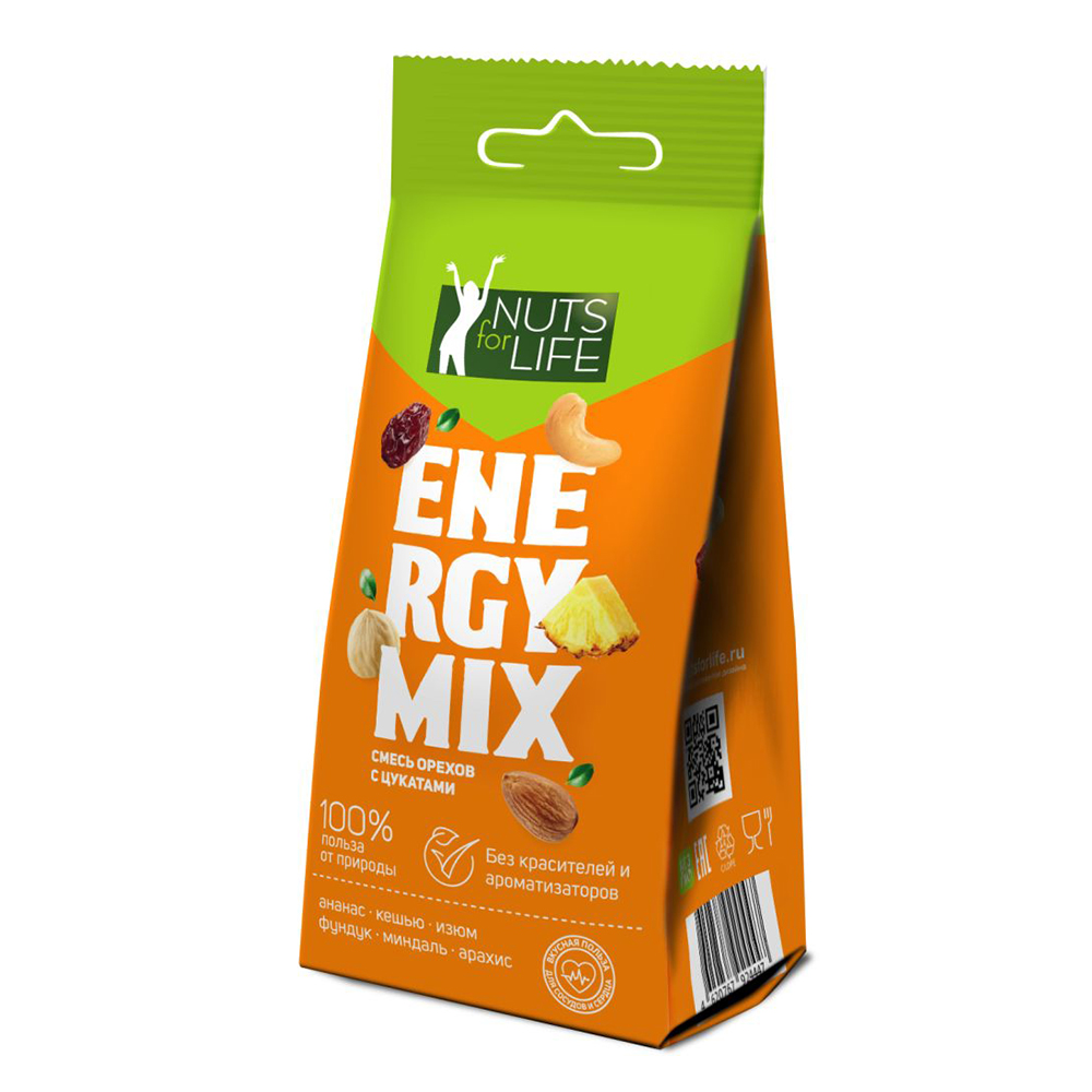 Смесь орехов с цукатами NUTS for LIFE ENERGY MIX 100 г - фото 1