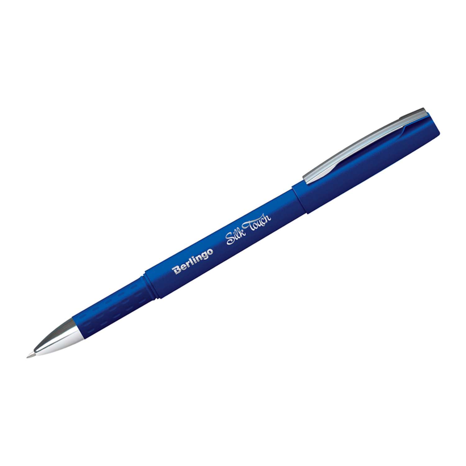 Ручка гелевая Berlingo Silk touch синяя 05мм грип набор 12 шт - фото 1