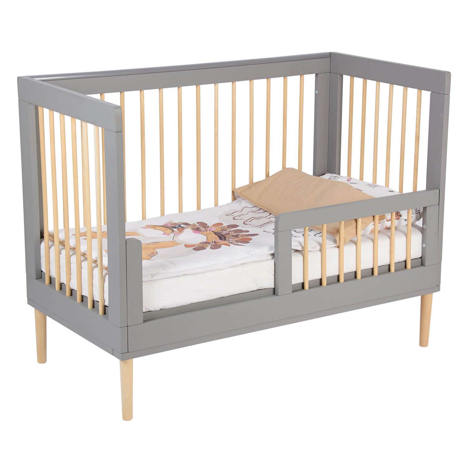 Кровать детская Polini kids Simple 360 Серый-Натуральный - фото 22