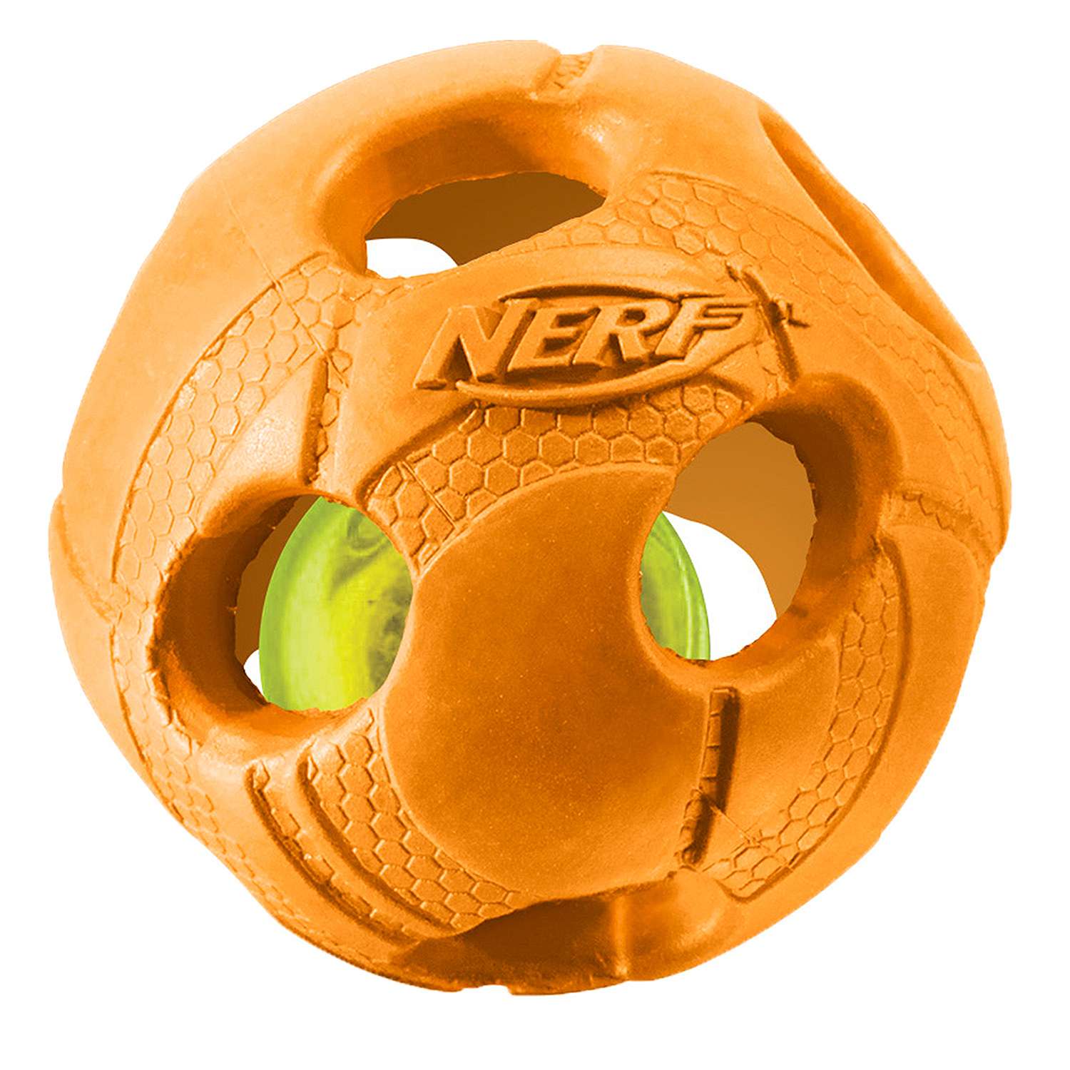 Игрушка для собак Nerf Dog Мяч светящийся малый Оранжевый - фото 1