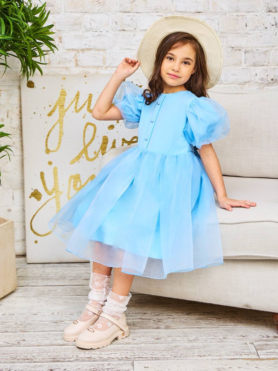 Платье Sofisha kids Plat.organza.blue - фото 5