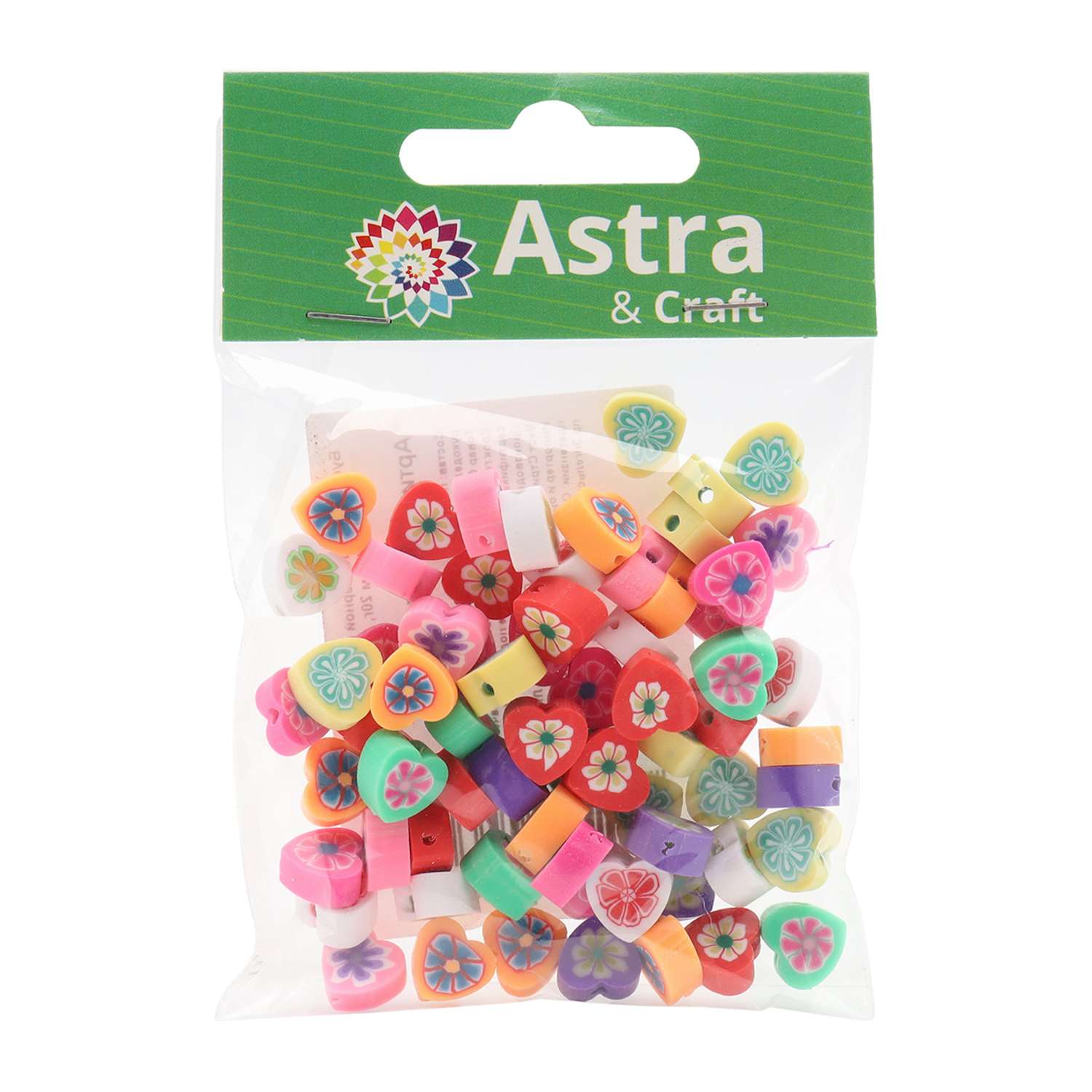 Бусины Astra Craft из полимерной глины сердечки с цветами 10 мм 20 г - фото 4