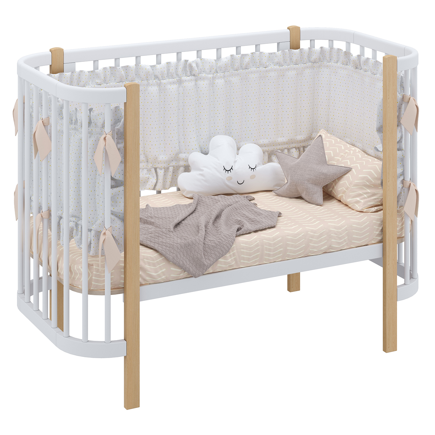 Кровать детская Polini kids Simple 350 Белый-Натуральный - фото 39