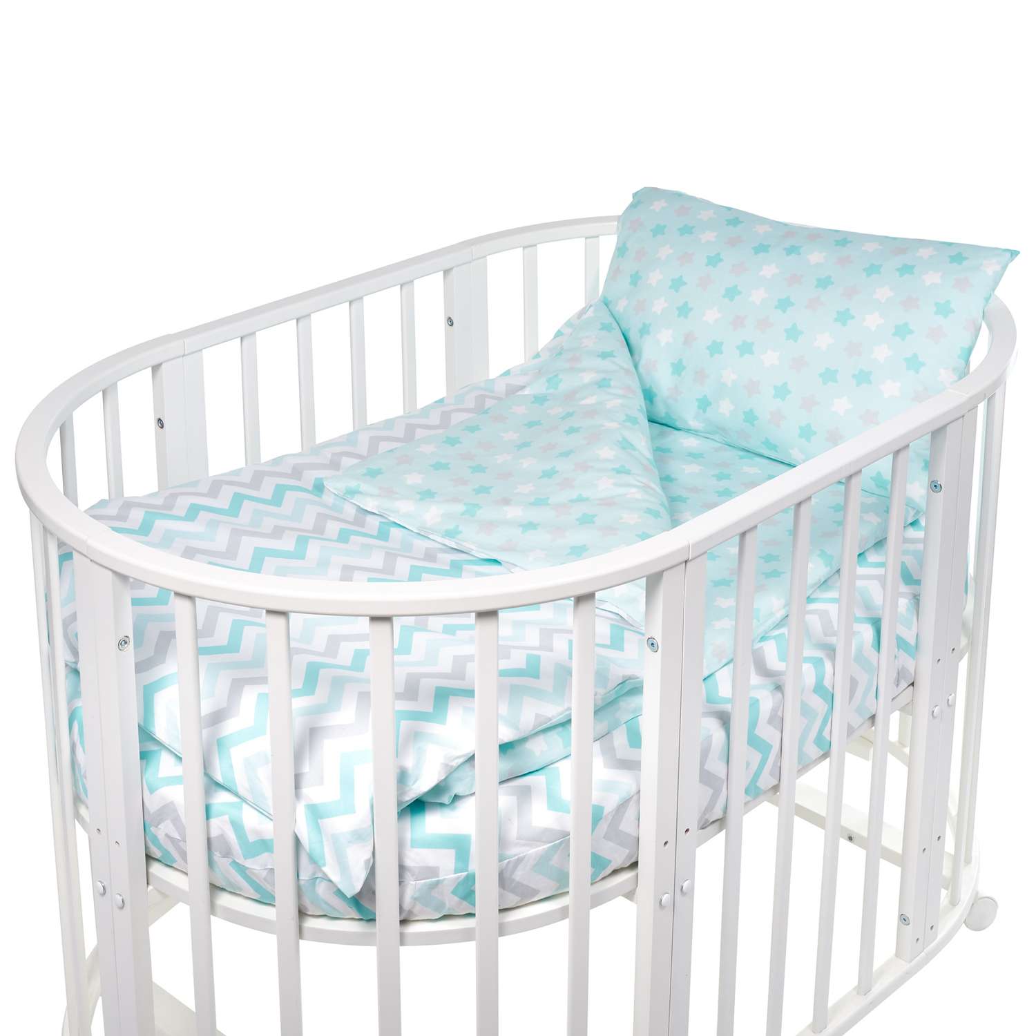 Комплект в круглую/овальную кроватку Sweet Baby Amato 4предмета Blue Голубой - фото 1