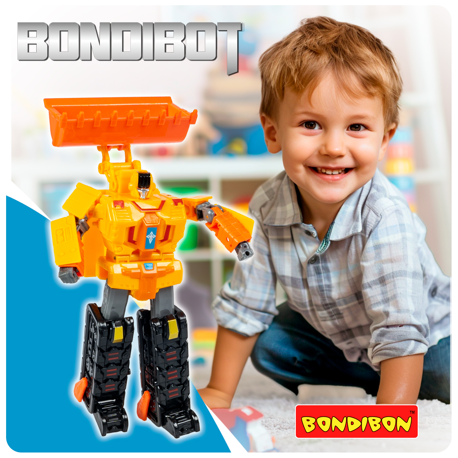 Трансформер Bondibon BONDIBOT 2 в 1 Робот - бульдозер, желтый - фото 11