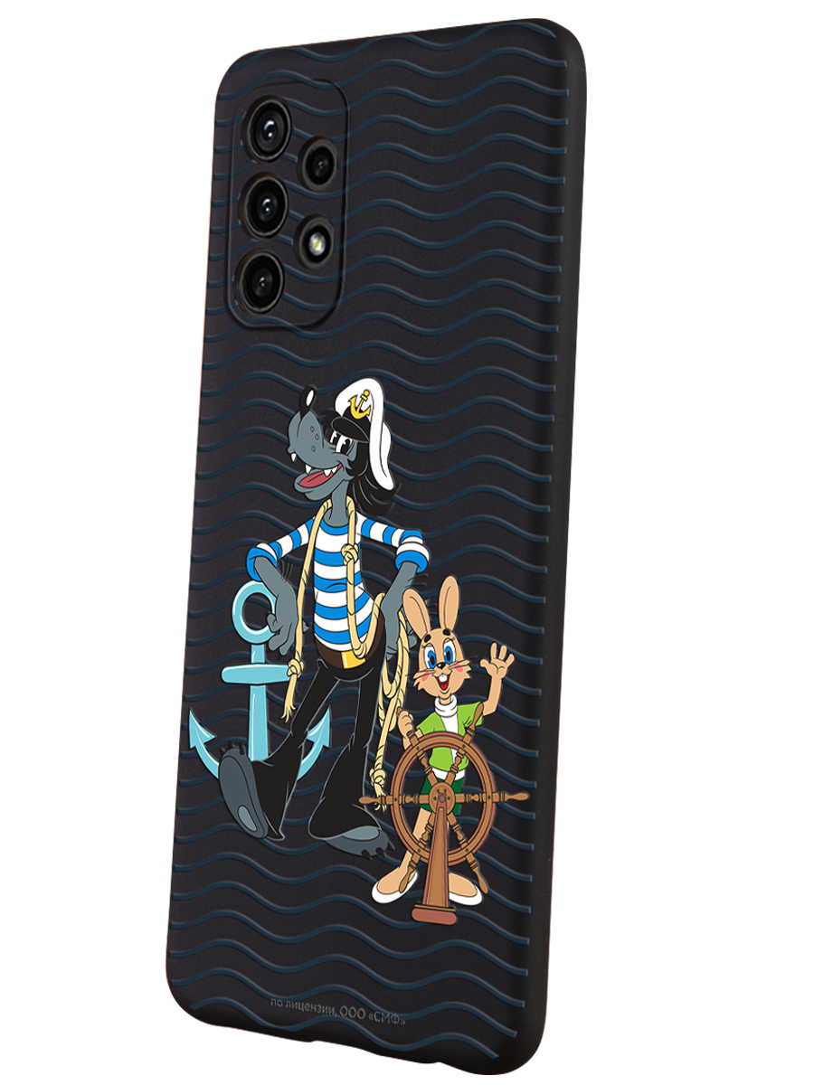 Силиконовый чехол Mcover для смартфона Samsung Galaxy A53 Союзмультфильм Заяц и волк в море - фото 1