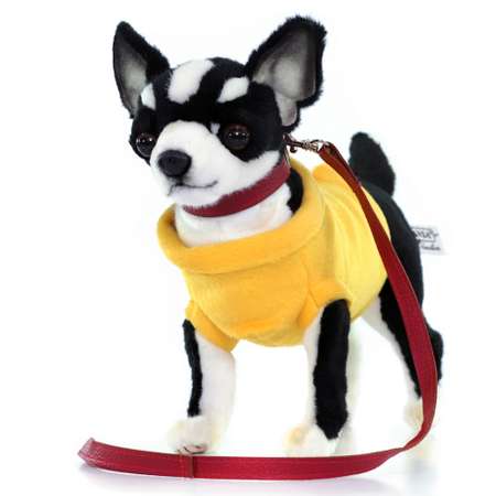 Реалистичная мягкая игрушка Hansa Собака чихуахуа в желтой футболке 27 см