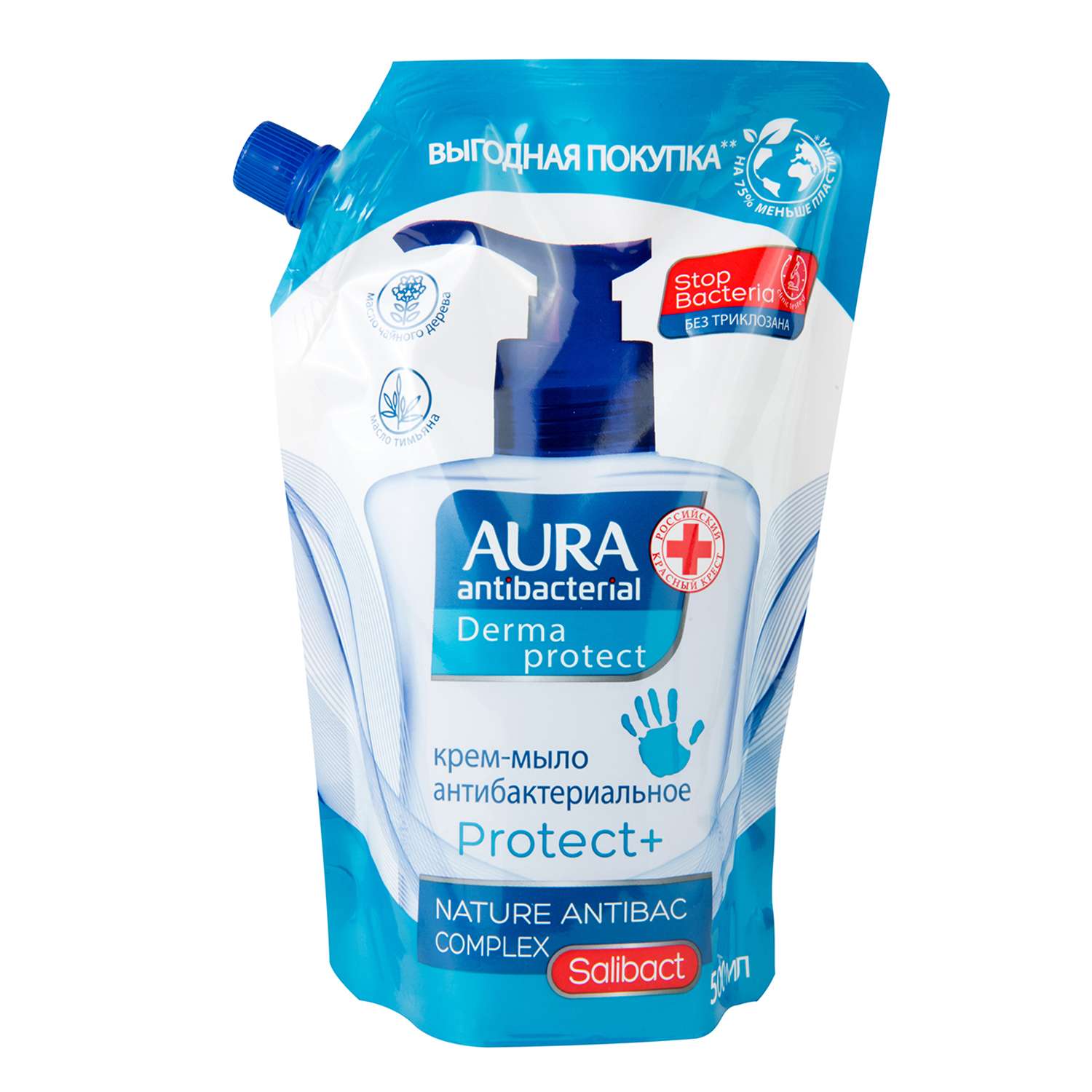Крем-мыло AURA Antibacterial Derma protect 500мл - фото 1