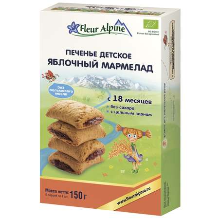 Печенье Fleur Alpine яблочный мармелад с 18месяцев