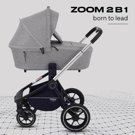 Коляска детская универсальная MOWbaby ZOOMPU (2в1) RA086 Silver Beige