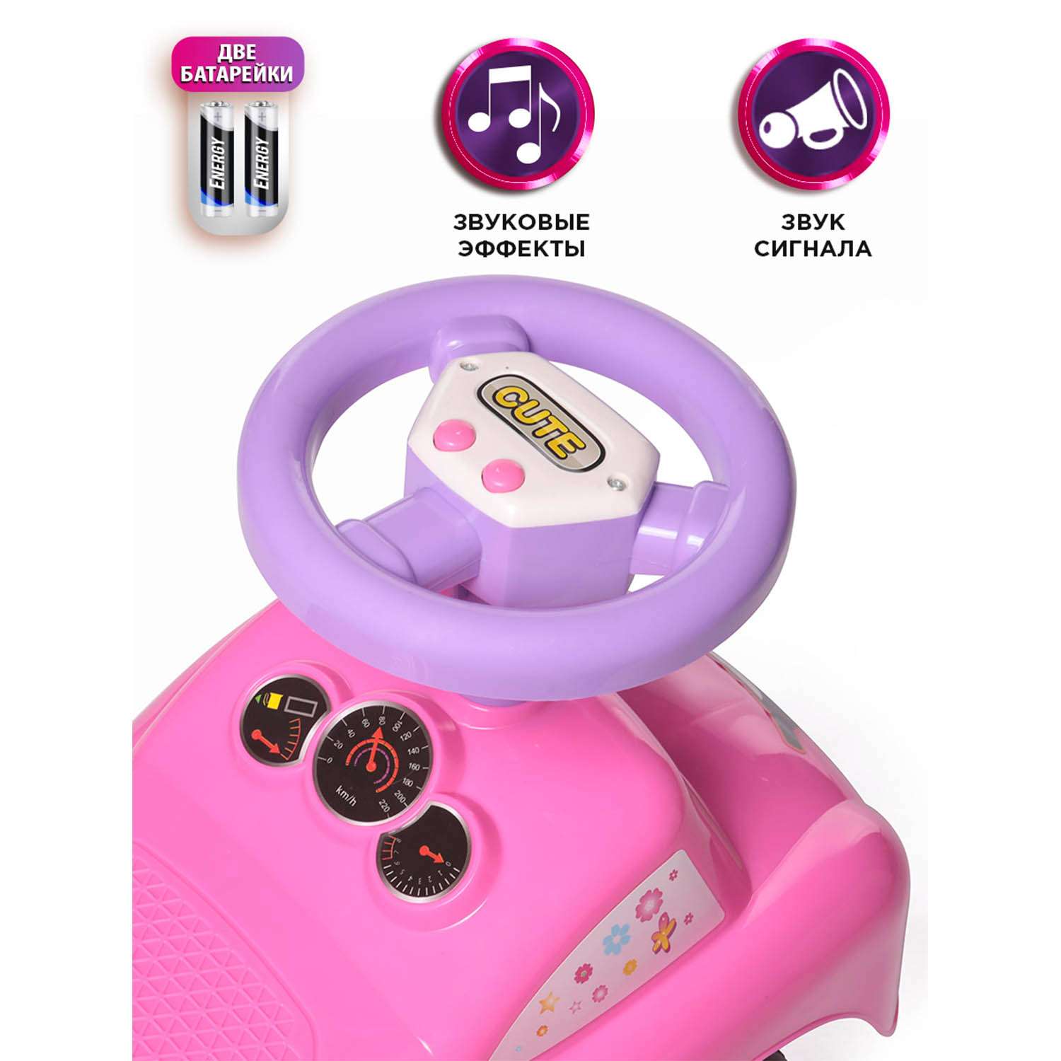 Каталка BabyCare Dreamcar розовый - фото 3