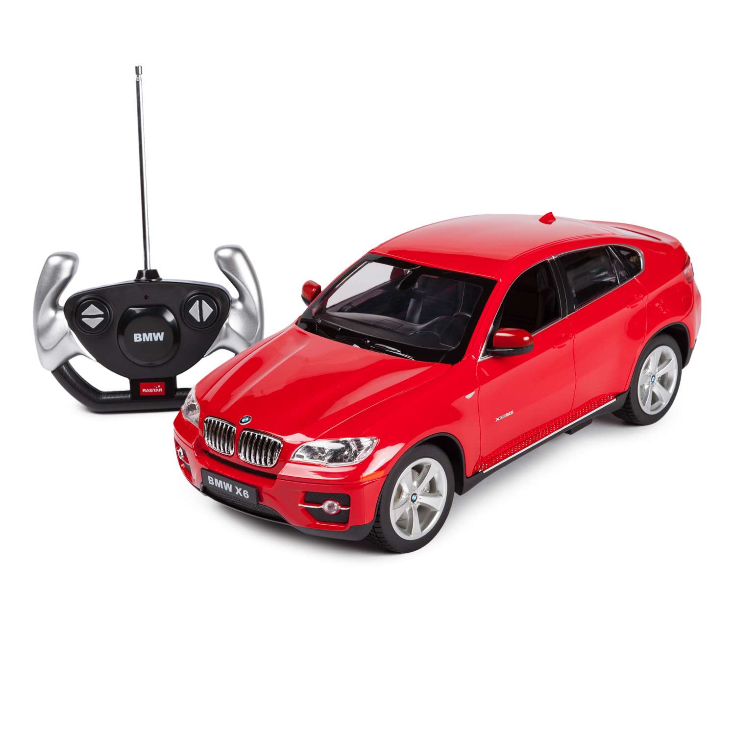 Машинка радиоуправляемая Rastar BMW X6 1:14 красная - фото 1