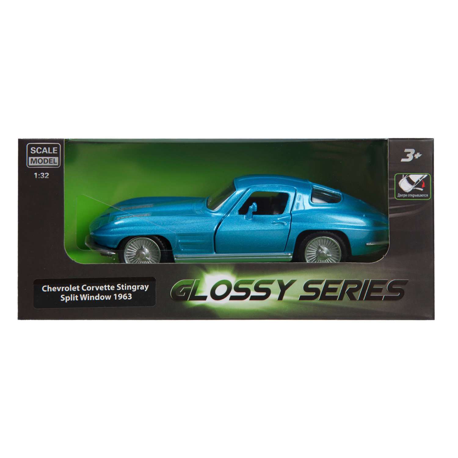 Автомобиль Mobicaro Chevrolet Corvette Stingray Split Window 1:32 голубой 544058 - фото 2