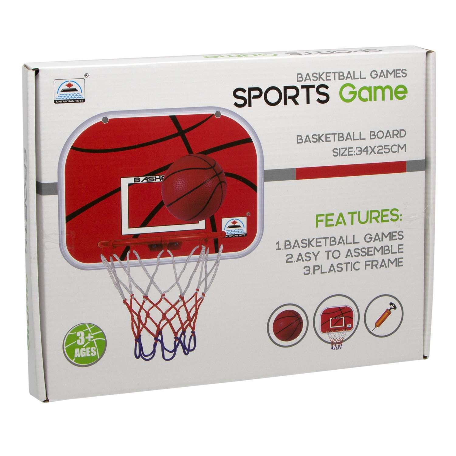 Набор для игры в баскетбол S+S корзина со щитом мяч насос - фото 2