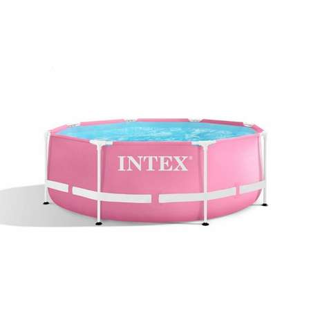Бассейн каркасный INTEX Pink Metal Frame 244х76 см с фильтр-насосом розовый от 6 лет
